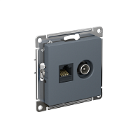 ATN000789 Розетка компьютерная + телевизионная 2-м СП AtlasDesign RJ45 кат.5E + TV механизм грифель SE 