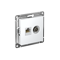 ATN000189 Розетка компьютерная + телевизионная 2-м СП AtlasDesign RJ45 кат.5E + TV механизм бел. SE 