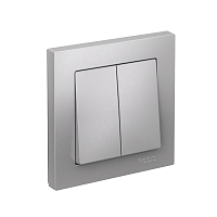 ATN000352 Выключатель 2-кл. СП AtlasDesign 10А IP20 (сх. 5) 10AX в сборе алюм. SE 