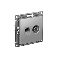 ATN000389 Розетка компьютерная + телевизионная 2-м СП AtlasDesign RJ45 кат.5E + TV механизм алюм. SE 