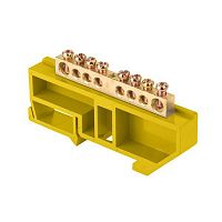 sn0-63-08-dz Шина нулевая N 6х9 8 отвер. латунь желт. изолятор на DIN-рейку PROxima EKF 