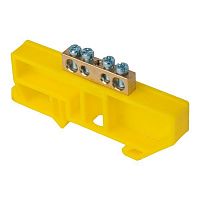 sn0-63-04-dz Шина нулевая N 6х9 4 отвер. латунь желт. изолятор на DIN-рейку PROxima EKF 