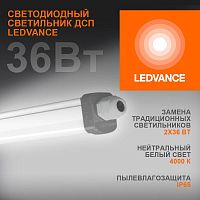 4058075169128 Светильник светодиодный Eco Class Damp Proof Slim 36Вт 4000К IP65 3700лм 1.2м ДСП промышленный накладной/подвесной сер. (аналог ЛСП) LEDVANCE 