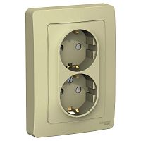 BLNRS001127 Розетка 2-м СП Blanca 16А IP20 250В с заземл. защ. шторки беж. SE 