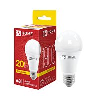 4690612020297 Лампа светодиодная LED-A60-VC 20Вт грушевидная 3000К тепл. бел. E27 1900лм 230В IN HOME 