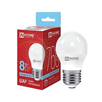 4690612024905 Лампа светодиодная LED-ШАР-VC 8Вт шар 6500К холод. бел. E27 760лм 230В IN HOME 
