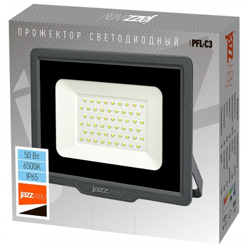 5023581A Прожектор светодиодный PFL-C3 50Вт 6500К ДО/СДО IP65 закален. прозр. стекло JazzWay  фото 5