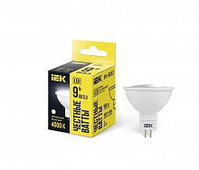 LLE-MR16-9-230-40-GU5 Лампа светодиодная 9Вт MR16 софит 4000К нейтр. бел. GU5.3 230В IEK 