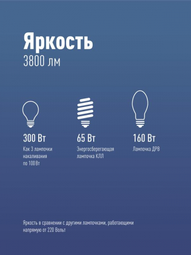 LksmHWLED40WE2745 Лампа светодиодная HВтLED 40Вт 220В E27 4500К Космос  фото 3