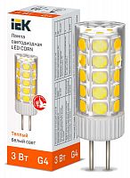 LLE-CORN-3-012-30-G4 Лампа светодиодная CORN 3Вт капсула 3000К G4 12В керамика IEK 