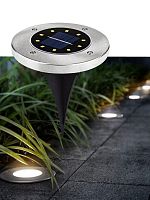 KOC_SOL105 Светильник светодиодный садовый 8SMD бел. 12х12х13 на солнечн. батарее аккум. AA 500мА КОСМОС 