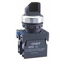 578129 Переключатель без подсветки NP8-11X/212 2 полож. с фиксацией черн. 1НО+1НЗ IP65 (R) CHINT 