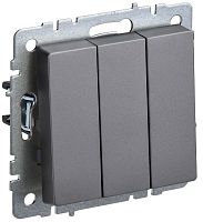 BR-V30-0-10-K46 Выключатель 3-кл. СП BRITE ВС10-3-0-БрС 10А механизм сталь IEK 