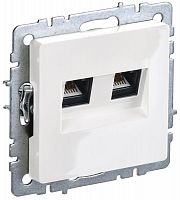 BR-K20-1-K01 Розетка компьютерная двойн. СП RJ45 кат.5E BRITE РК10-2-БрБ механизм бел. IEK 