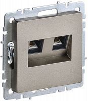 BR-K20-1-K37 Розетка компьютерная двойн. СП RJ45 кат.5E BRITE РК10-2-БрШ механизм шампань IEK 