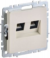 BR-K20-1-K10 Розетка компьютерная двойн. СП RJ45 кат.5E BRITE РК10-2-БрКр механизм беж. IEK 