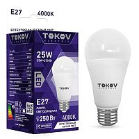 TKE-A60-E27-25-4K Лампа светодиодная 25Вт А60 4000К Е27 176-264В TOKOV ELECTRIC 
