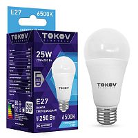 TKE-A60-E27-25-6.5K Лампа светодиодная 25Вт А60 6500К Е27 176-264В TOKOV ELECTRIC 