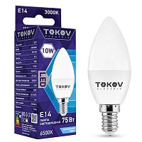 TKE-C37-E14-10-6.5K Лампа светодиодная 10Вт С37 6500К Е14 176-264В TOKOV ELECTRIC 