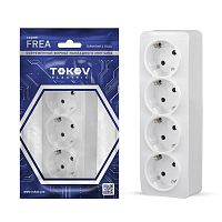 TKE-FR-R4Z-C01 Розетка 4-м ОП Frea 16А IP20 250В с заземл. АБС-пластик бел. TOKOV ELECTRIC 