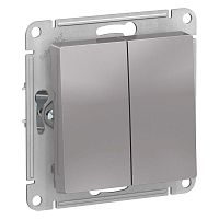 ATN440351 Выключатель 2-кл. AtlasDesign Aqua IP44 (сх. 5) 10AX механизм алюм. SE 