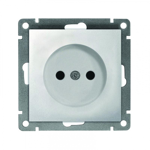 A0022-S Розетка 1-м СП Афина 16А IP20 без заземл. механизм серебр. Universal 
