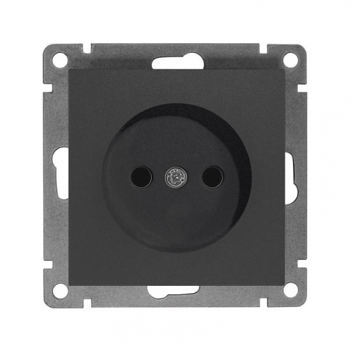 A0022-Gr Розетка 1-м СП Афина 16А IP20 без заземл. механизм графит Universal 