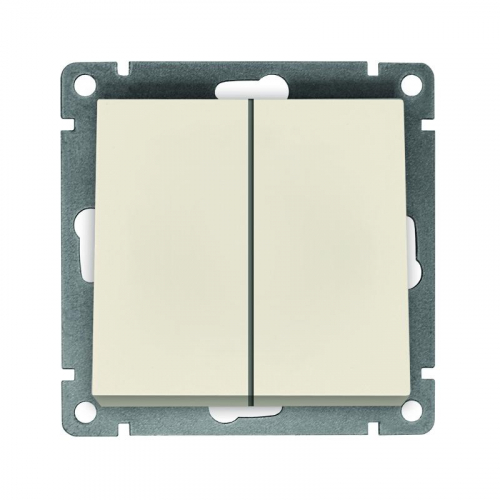A0023-I Выключатель 2-кл. СП Афина 10А IP20 механизм сл. кость (ivory) Universal 