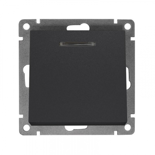 A0121-Gr Выключатель 1-кл. СП Афина 10А IP20 с подсветкой механизм графит Universal 
