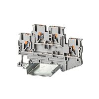 VPRTT-2.5-GY Клемма двухуровневая зажим push-in 4 точки подключения 2.5кв.мм сер. DKC 