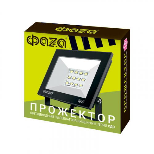 5047242 Прожектор светодиодный СДО-20 10Вт 6500К IP65 230В BL ДО прозр. закален. стекло ФАZА  фото 7