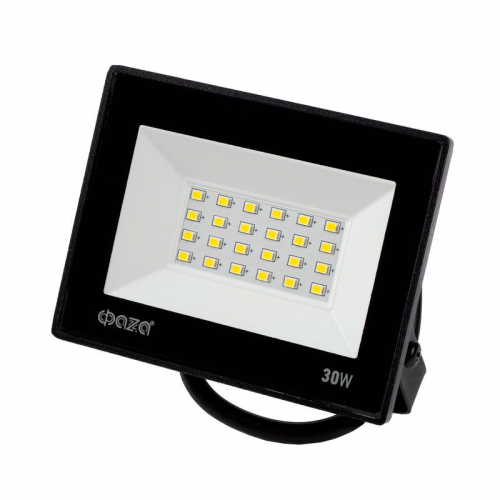 5047280 Прожектор светодиодный СДО-20 30Вт 6500К IP65 230В BL ДО прозр. закален. стекло ФАZА  фото 2