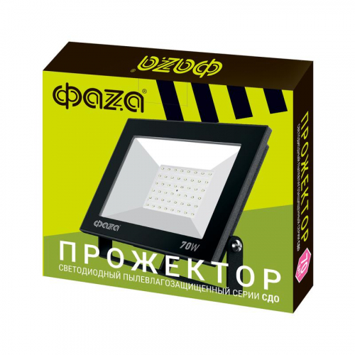 5047327 Прожектор светодиодный СДО-20 70Вт 6500К IP65 230В BL ДО прозр. закален. стекло ФАZА  фото 7