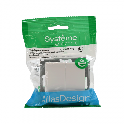 ATN000173 Переключатель перекрестный 2-кл. AtlasDesign 2хсх.7 10АХ механизм бел. SE  фото 6