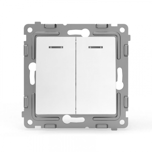 TKE-PX-V2I-C01 Выключатель 2-кл. СП Pixel 10А IP20 с индикатором механизм бел. TOKOV ELECTRIC  фото 2