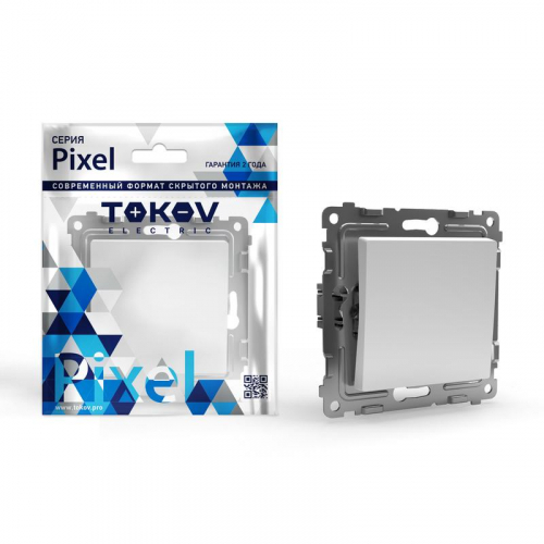 TKE-PX-P1-C01 Переключатель проходной 1-кл. СП Pixel 10А IP20 механизм бел. TOKOV ELECTRIC 
