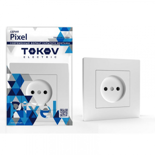 TKE-PX-R1F-C01 Розетка 1-м СП Pixel 16А IP20 без заземл. в сборе бел. TOKOV ELECTRIC 
