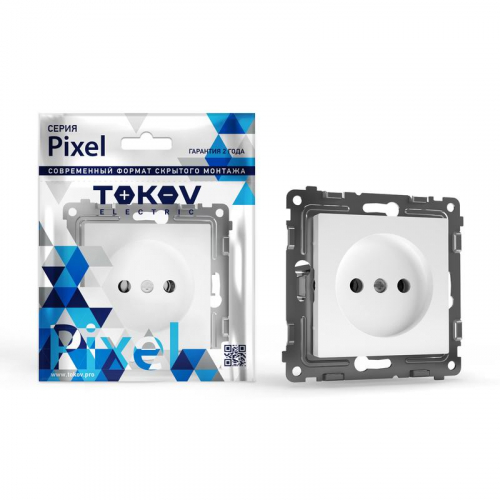 TKE-PX-R1SF-C01 Розетка 1-м СП Pixel 16А IP20 без заземл. защ. шторки механизм бел. TOKOV ELECTRIC 