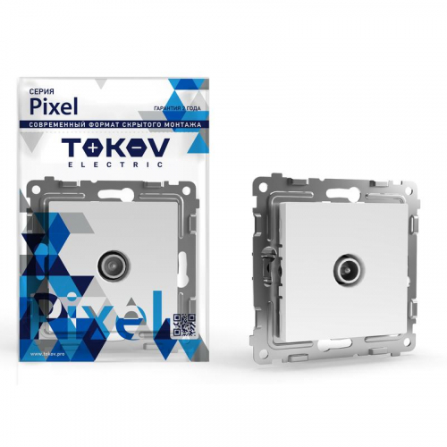 TKE-PX-A1P-C01 Розетка TV проходная СП Pixel 4DB механизм бел. TOKOV ELECTRIC 