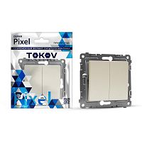 TKE-PX-P2-C02 Переключатель проходной 2-кл. СП Pixel 10А IP20 механизм беж. TOKOV ELECTRIC 