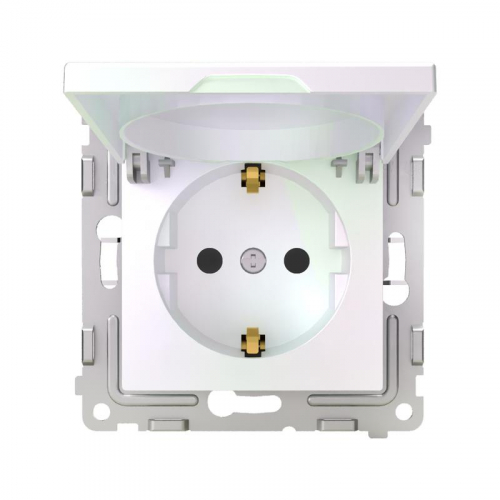 TKE-PX-R1ZSW1-C04 Розетка 1-м СП Pixel 16А IP20 с заземл. защ. шторки с крышкой механизм перламутр. TOKOV ELECTRIC  фото 2