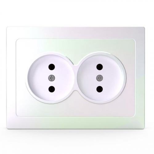TKE-PX-R2F-C04 Розетка 2-м СП Pixel 16А IP20 без заземл. в сборе перламутр. TOKOV ELECTRIC  фото 2