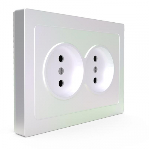 TKE-PX-R2F-C04 Розетка 2-м СП Pixel 16А IP20 без заземл. в сборе перламутр. TOKOV ELECTRIC  фото 3