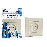 TKE-PX-R1F-C02 Розетка 1-м СП Pixel 16А IP20 без заземл. в сборе беж. TOKOV ELECTRIC 