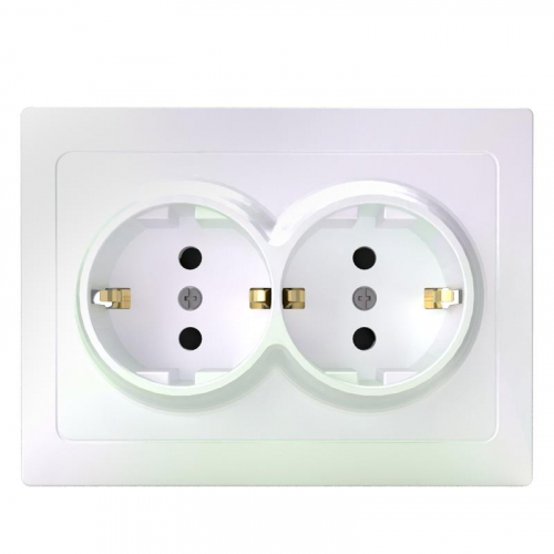 TKE-PX-R2FZSF-C04 Розетка 2-м СП Pixel 16А IP20 с заземл. защ. шторки в сборе перламутр. TOKOV ELECTRIC  фото 2