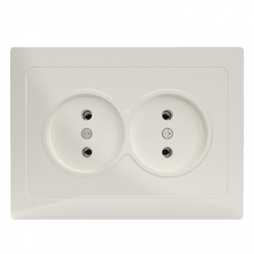 TKE-PX-R2F-C02 Розетка 2-м СП Pixel 16А IP20 без заземл. в сборе беж. TOKOV ELECTRIC  фото 2