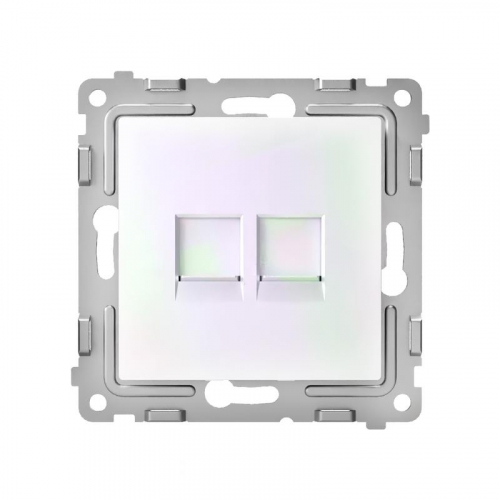 TKE-PX-RC2-C04 Розетка компьютерная 2-м СП Pixel RJ45 кат.5E механизм перламутр. TOKOV ELECTRIC  фото 2