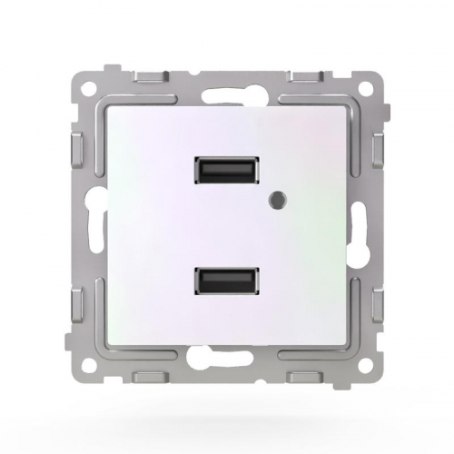 TKE-PX-2USB-C04 Розетка 2-м USB СП Pixel тип A+A 5В 1х2.1А 2х1.05А механизм перламутр. TOKOV ELECTRIC  фото 2