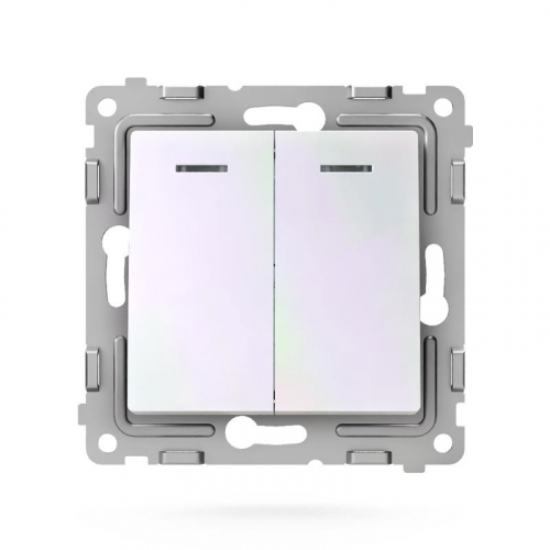 TKE-PX-V2I-C04 Выключатель 2-кл. СП Pixel 10А IP20 с индикатором механизм перламутр. TOKOV ELECTRIC  фото 2