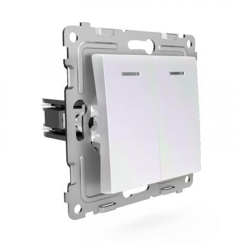 TKE-PX-V2I-C04 Выключатель 2-кл. СП Pixel 10А IP20 с индикатором механизм перламутр. TOKOV ELECTRIC  фото 3
